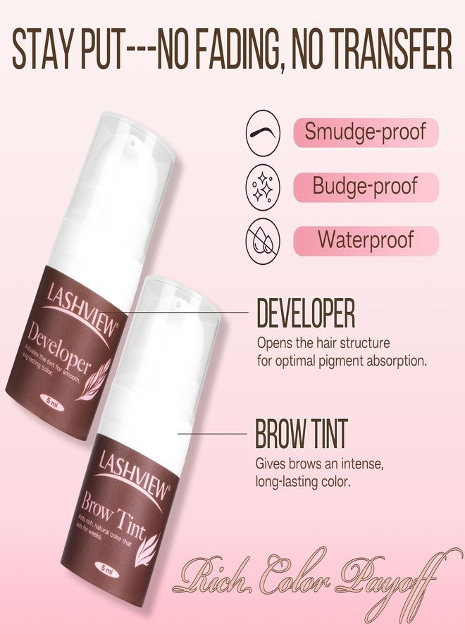 لاش فيو مجموعة ألوان الحواجب من لاشفيو بتأثيرات طبيعية تدوم طويلاً لمدة 4 أسابيع، سهلة الاستخدام في الصالونات والمنازل (بني). - Image 3